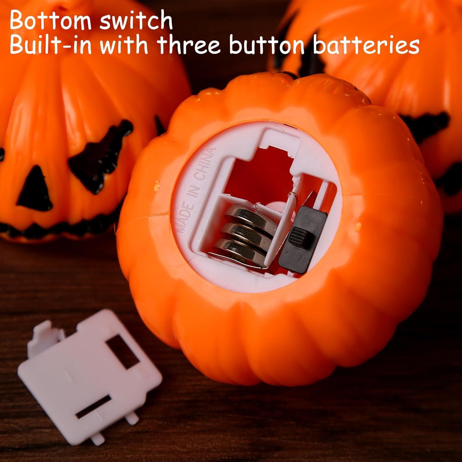 3 Pezzi Halloween Zucca Luminosa, per Casa LED, Lanterna, Decorazione Autunnali, Addobbi Interno Luci di Resina Realistica