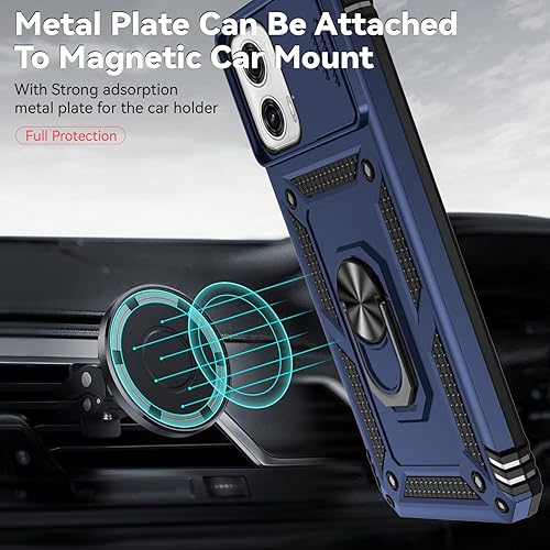 Miniatura 2 de SunStory Funda para teléfono Motorola Moto G Power 5G 2023 con protector de pantalla HD, cubierta deslizante para cámara y soporte, grado militar