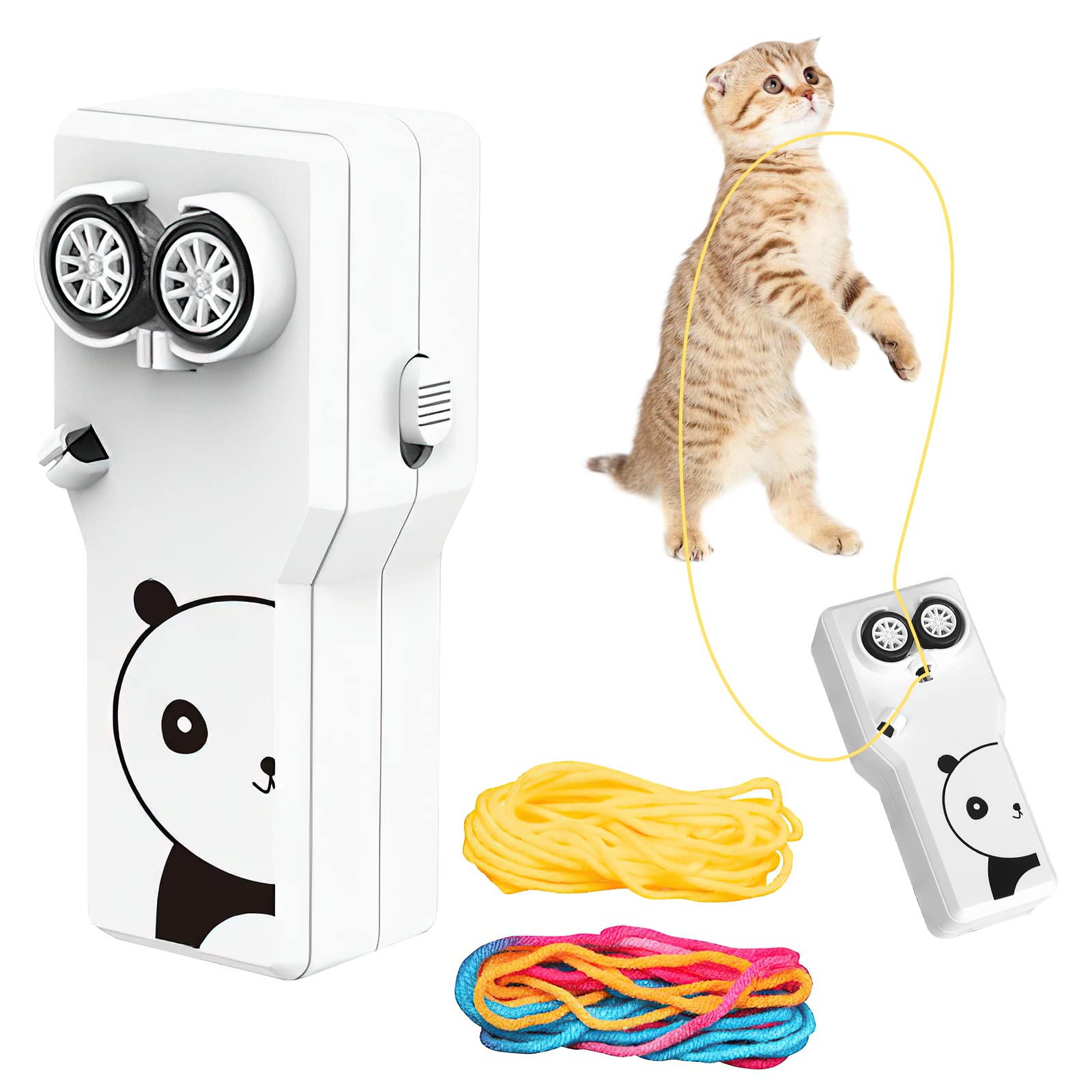 HENGBIRD Lasso String Shooterm, Último Loop Lasso String Shooter Juguete, Handheld Zip String Launcher, Lope Launcher Hélice, Lasso String Shooter para niños (panda blanco) (Blanco)