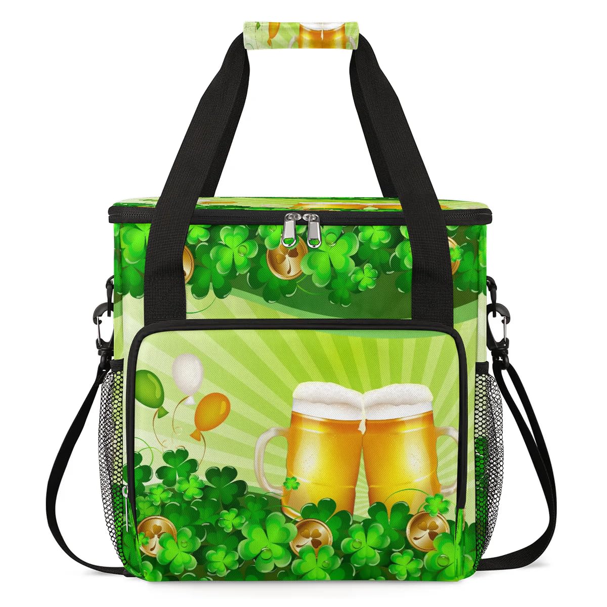Coffee Maker Carring Bag Beer St. Patrick's Day Travel Carrying Storage Tote Bag Compatible with Keurig K-Mini or K-Mini Plus Portable Single Serve Coffee Brewer Case with Pockets for K-cup Pods