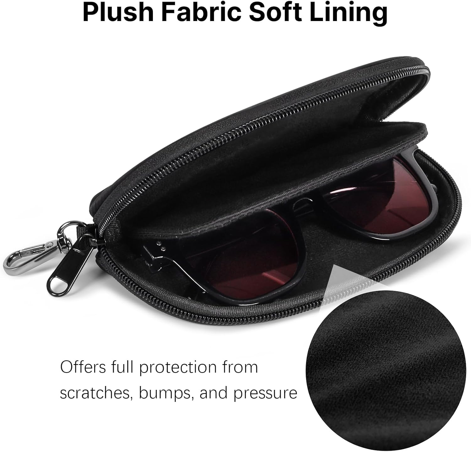 Double Glasses Case, Faux Leather 2 Eyeglasses Case for Storage, Portable Anti-Scratch Sunglasses Pouch for Women Men - Image 3