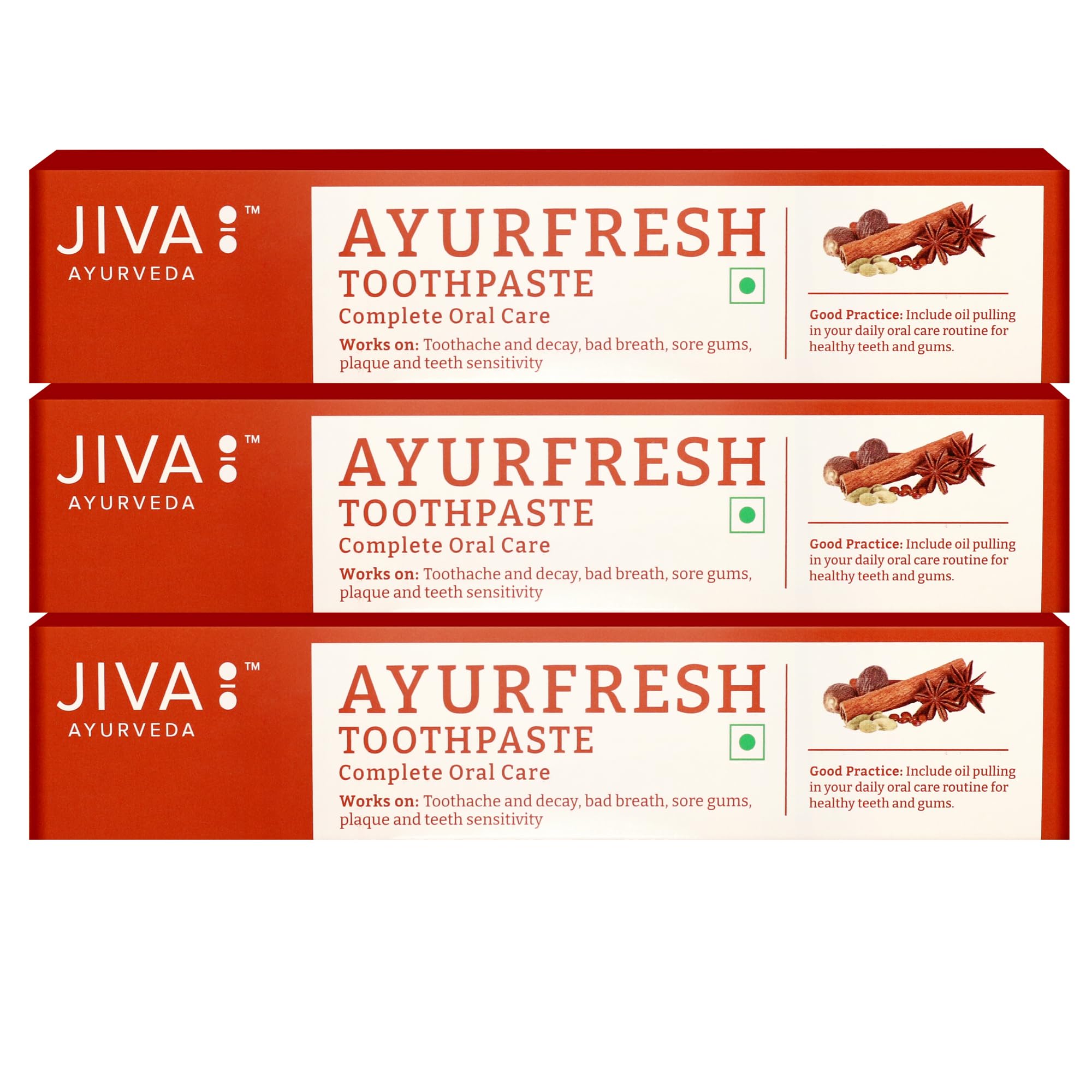 Jiva Ayurfresh Fresh Breath Toothpaste-100Gm (Pack Of 2)|Helps In Toothache & Bad Breathing