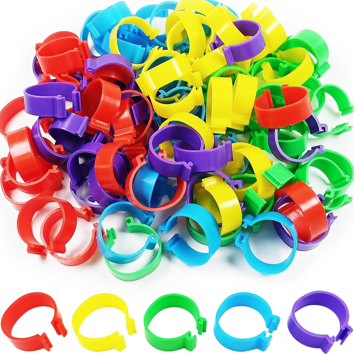 100Pcs 25mm Extra Large Turkey Leg Bands Goose Leg Bands Poultry Identification Leg Bands Rings 8/16/20/25mm