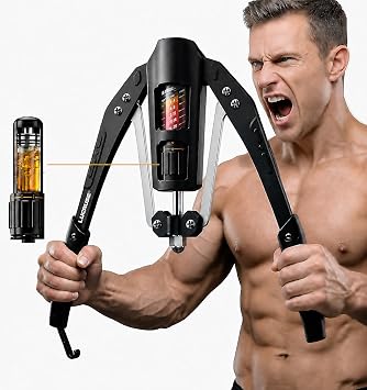 Twister Arm Trainer, 22-440 lbs Adjustable Hydraulic Arm Exerciser, Chest Expander for Arm Chest Shoulder Back Workouts, Foldable Home Gym Strength Training Equipment