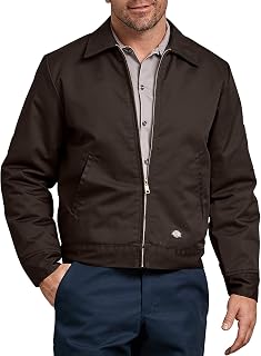 Dickies Men's Lined Eisenhower Jacket, Dark Brown, Large