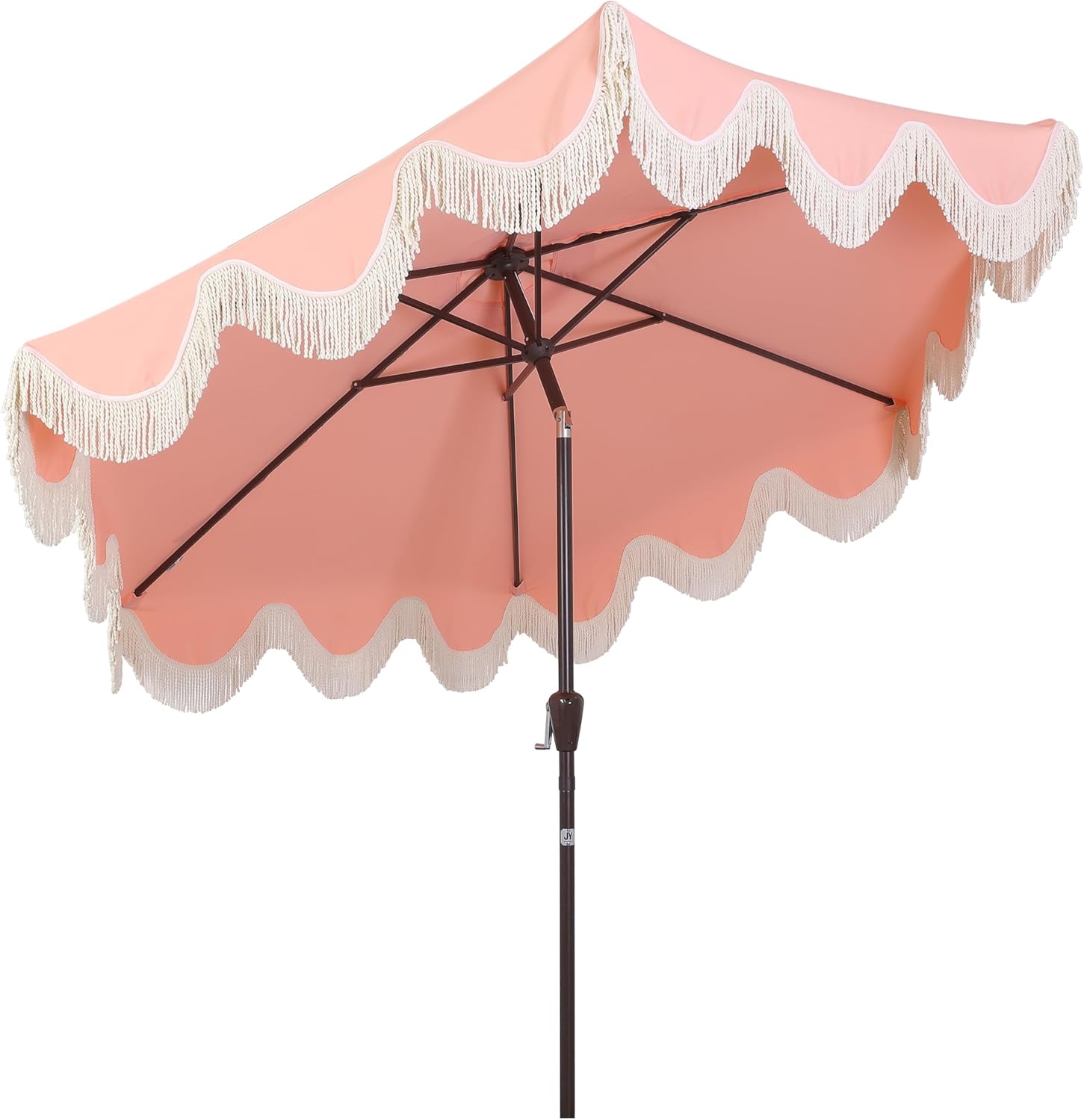 JONATHAN Y UMB1001 Collins 9 ft. Classic Cottage Tassel Market Patio Umbrella with Auto-Tilt, Crank, Wind Vent and UV Protection - Image 12