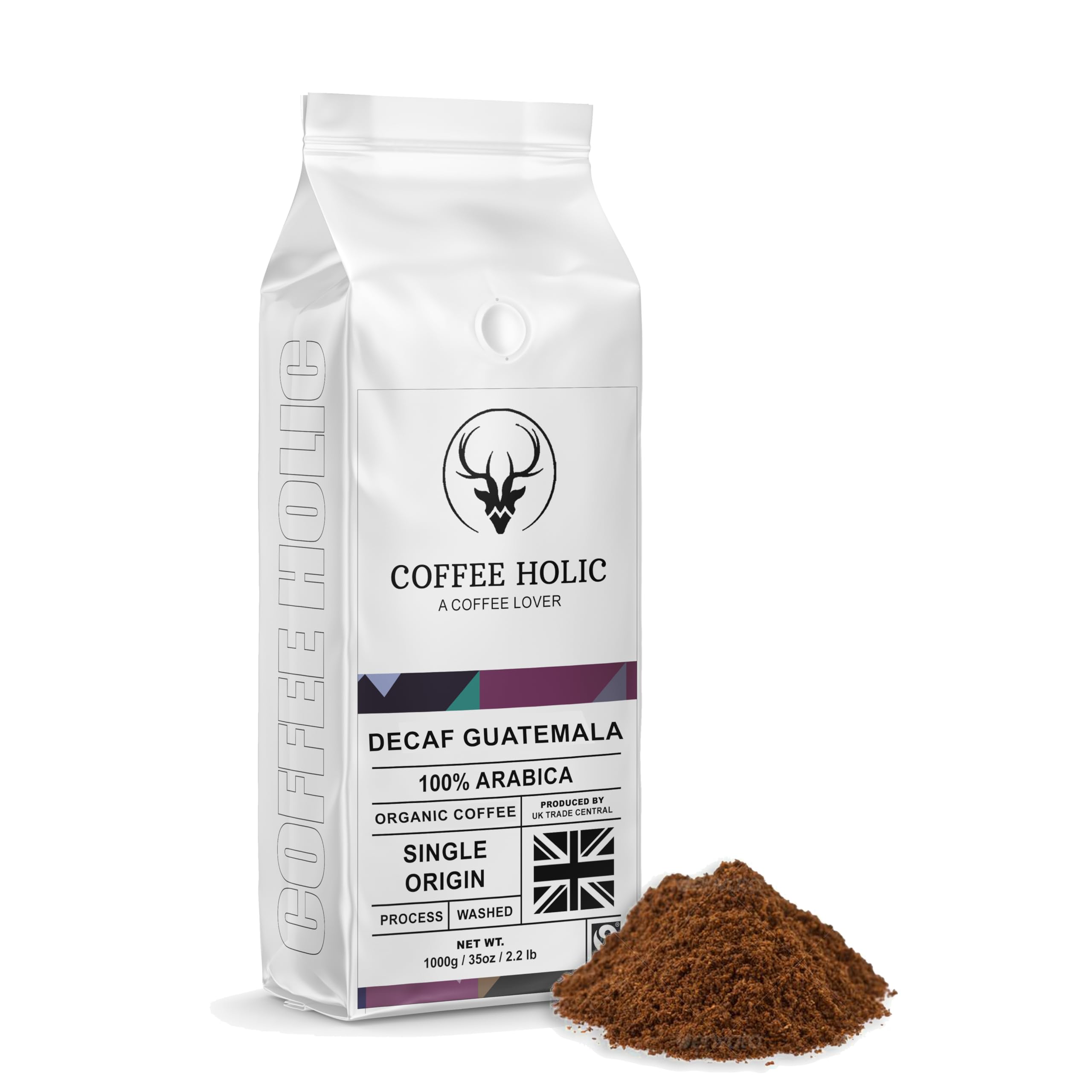 Coffee HolicGuatemala Decaf Ground Coffee - Medium Roast beans - Made from Arabica Beans - Rich Flavoured Decaf