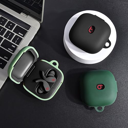 Miniatura 7 de VISOOM Funda suave para Beats Fit Pro 2021 - Funda protectora de silicona para auriculares Apple Beats Fit Pro con llavero, a prueba de golpes