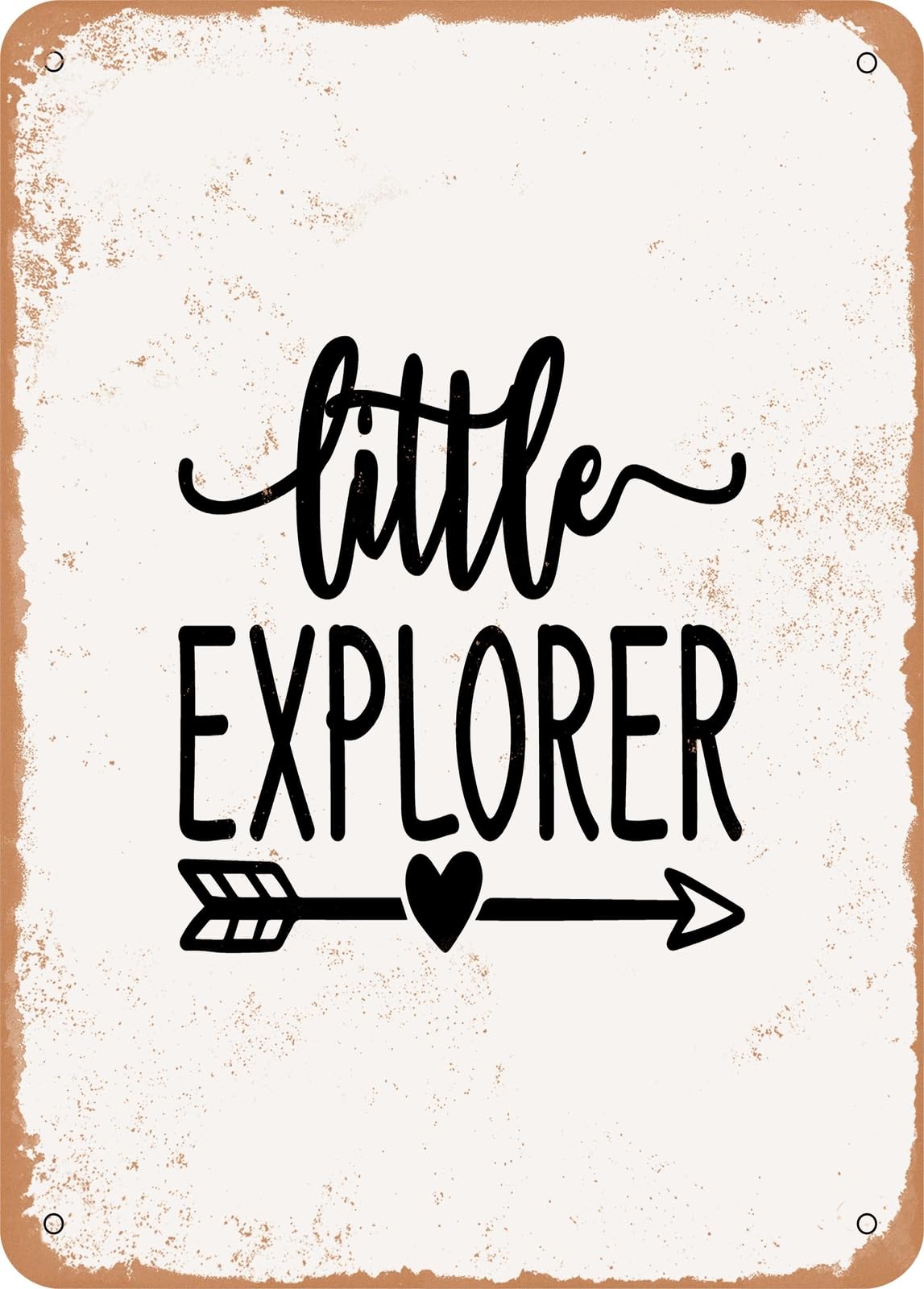 Miaomansenstore Metal Sign - Little Explorer - 2 - Vintage Rusty Look Home Decor