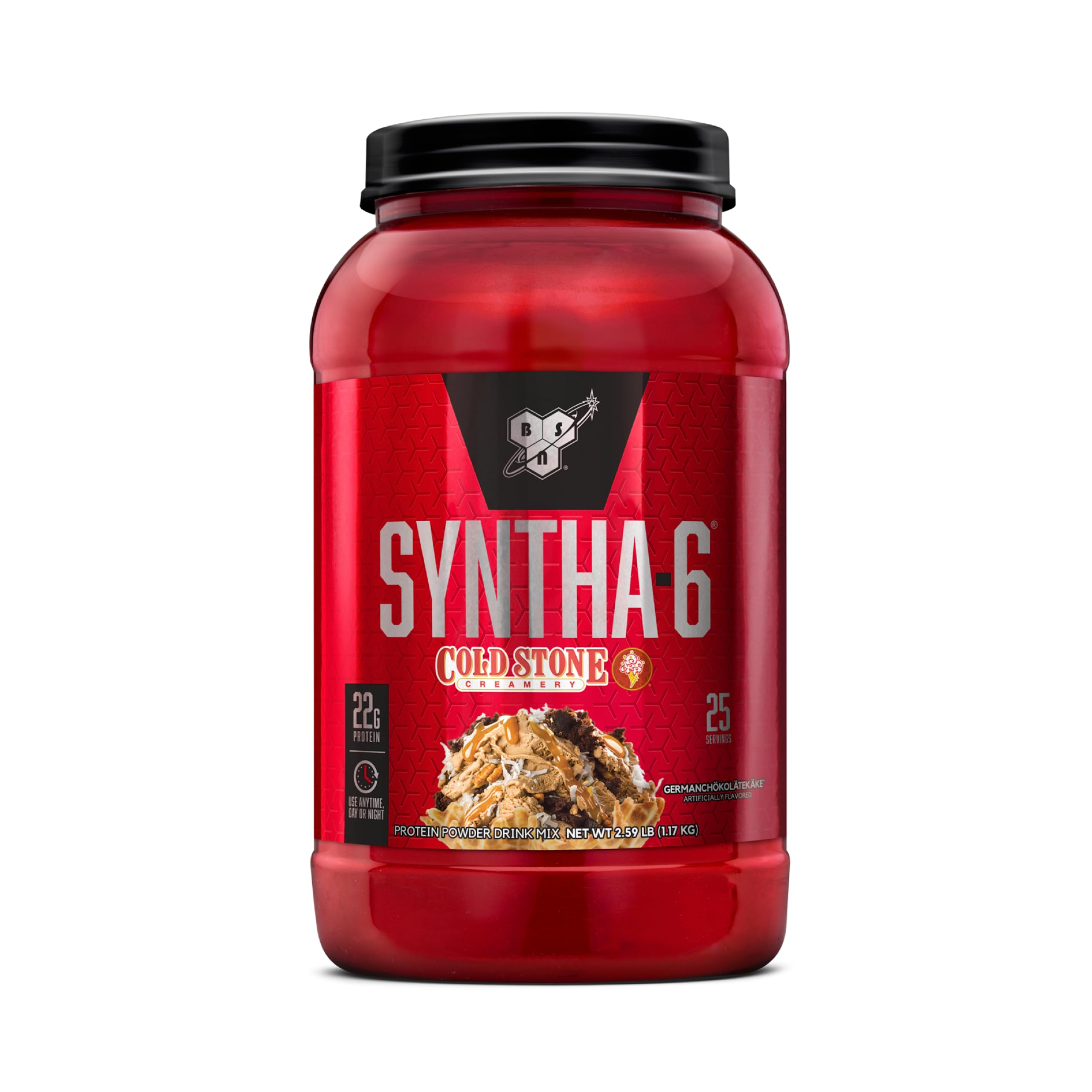 Sponsored Ad - BSN Syntha-6 Whey Protein Powder, Cold Stone Creamery- Germanchökolätekäke Flavor, Micellar Casein, Milk Protein Isolate Powder, 25 Servings