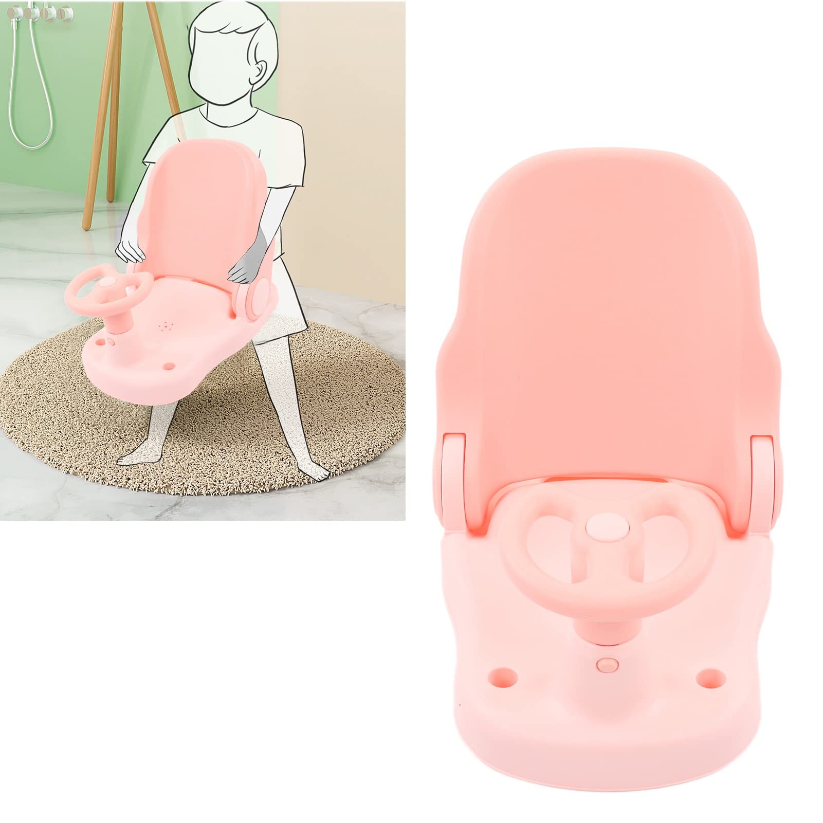 Badewannen-Baby-Badestuhl badewannensitz kleinkind Rutschfest Verstellbar, Sicherheit für Kleinkinder (Rosa) Baignoires