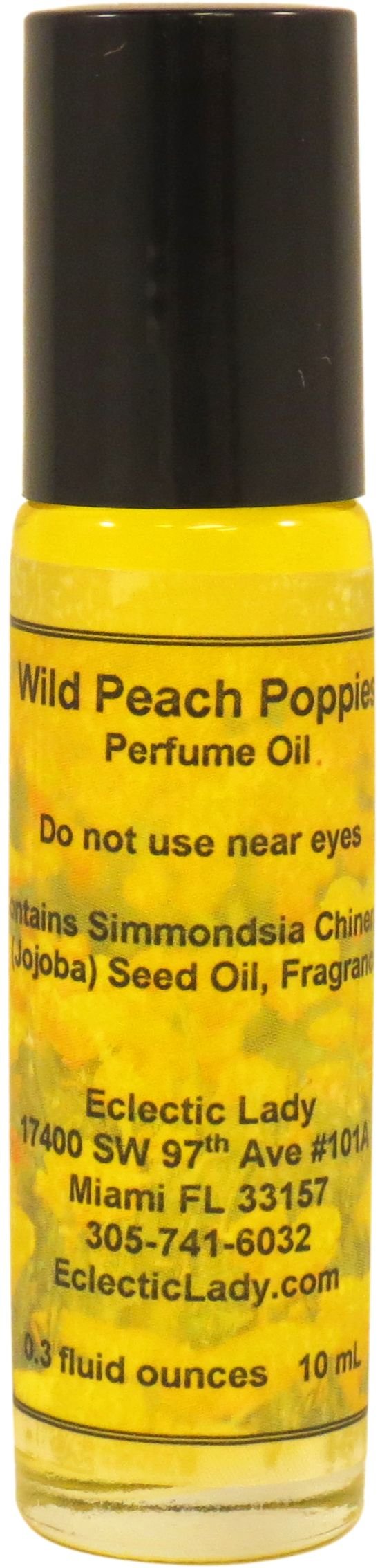 Wild Peach Poppies Perfume Oil, 0.3 Oz Portable Roll-On Fragrance with Long-Lasting Scent, Delightful Essential Oils and Jojoba Oil For Daily Use