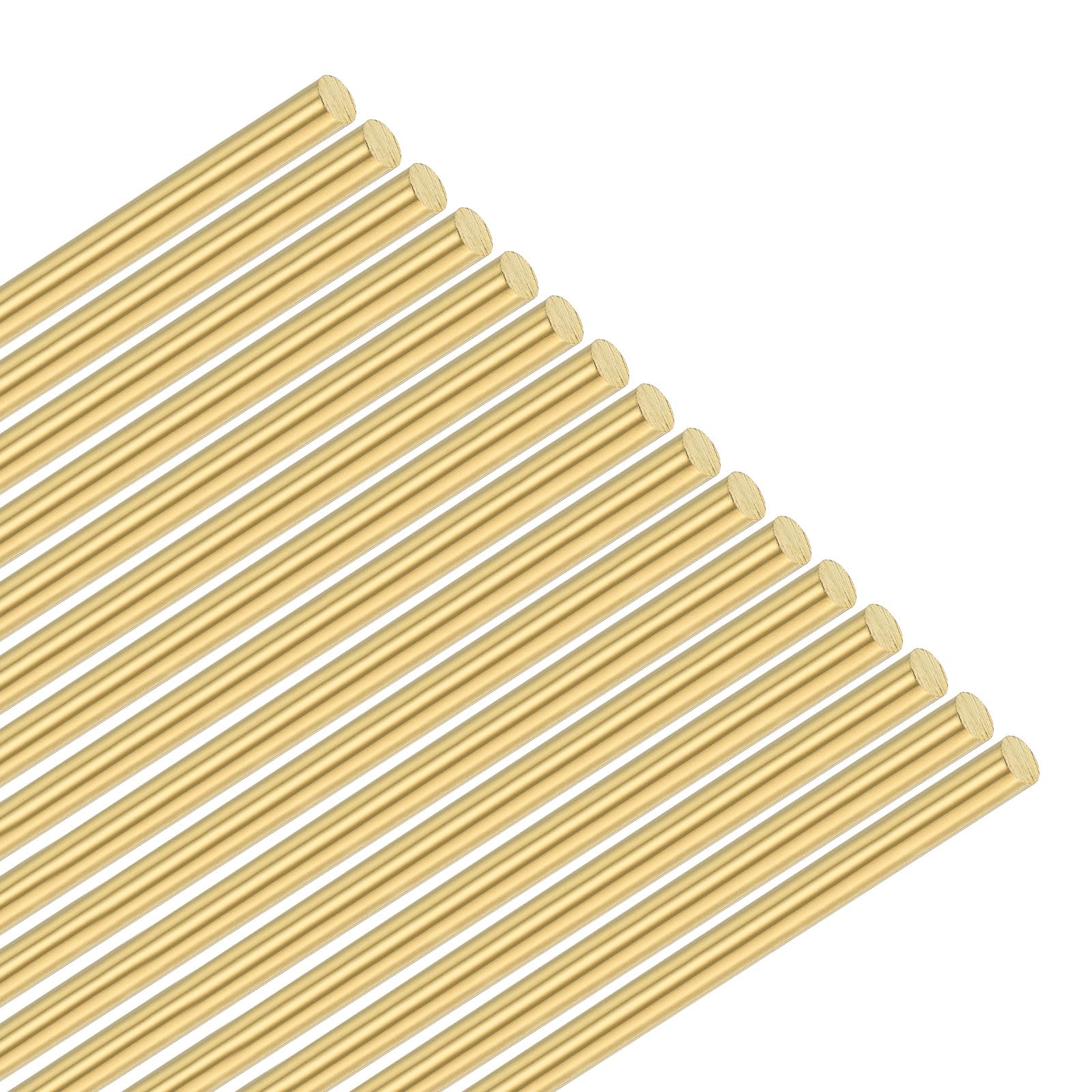 M METERXITY 16-Pack Brass Rod, 2.5mmx300mm H65 Solid Brass Round Rods for Knife Handle Pins Material Knife Making Supplies/Shaft Pins Crafts/Model DIY