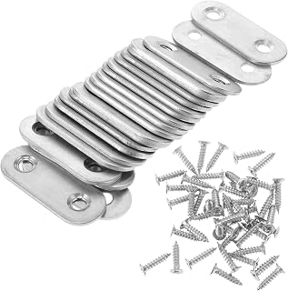 YARNOW 22 Pcs Corner Connector Right Angle Bracket Brackets for Wood Metal Brackets for Wood Mending Plate for Furniture Shelving Brackets Metal Holder Stainless Straight Bracket Shelf