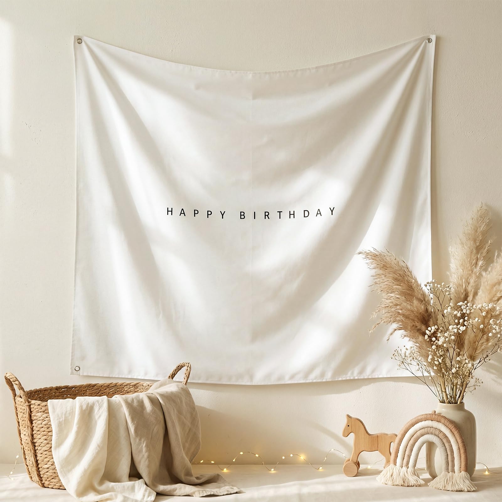 Photo 1 of Moukeren 5 x 5 ft Boho Happy Birthday Backdrop