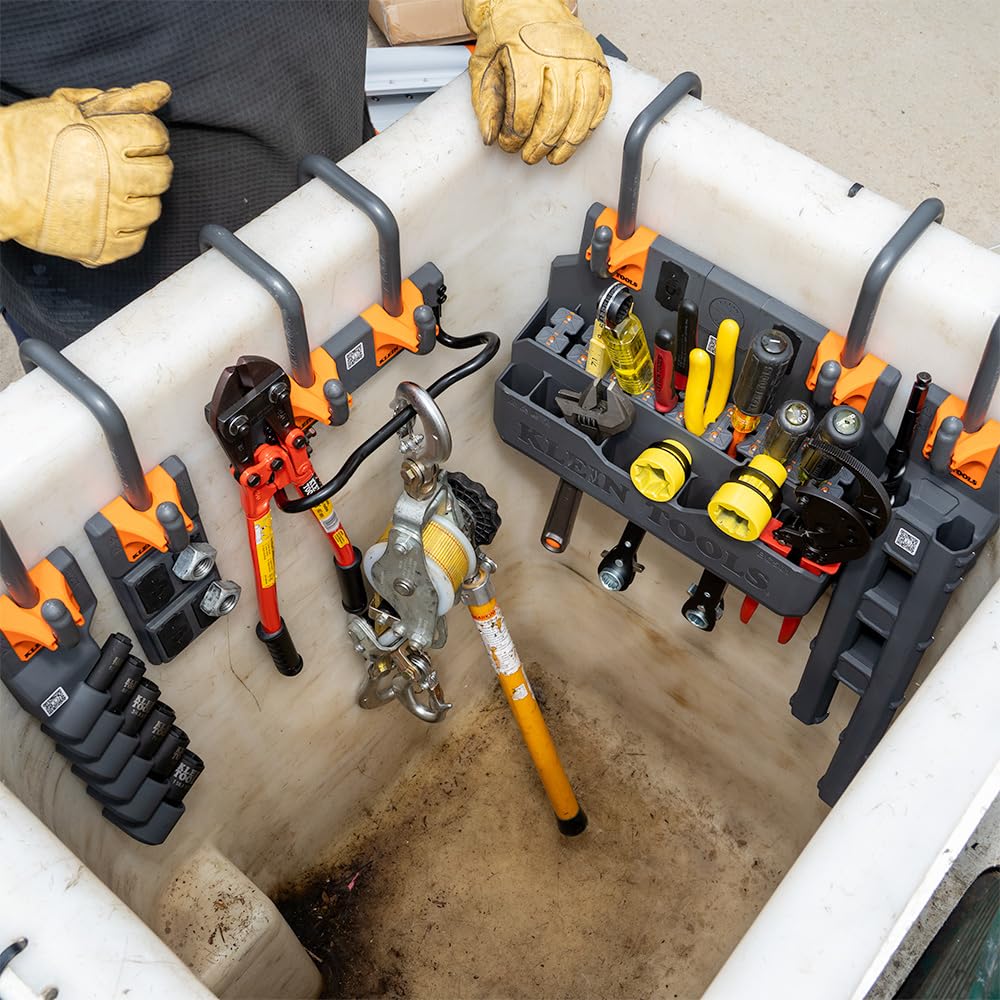 Klein Tools BC508S Module de rangement pour barre utilitaire, crochets en S en option pour sécuriser les seaux d'antenne utilitaires