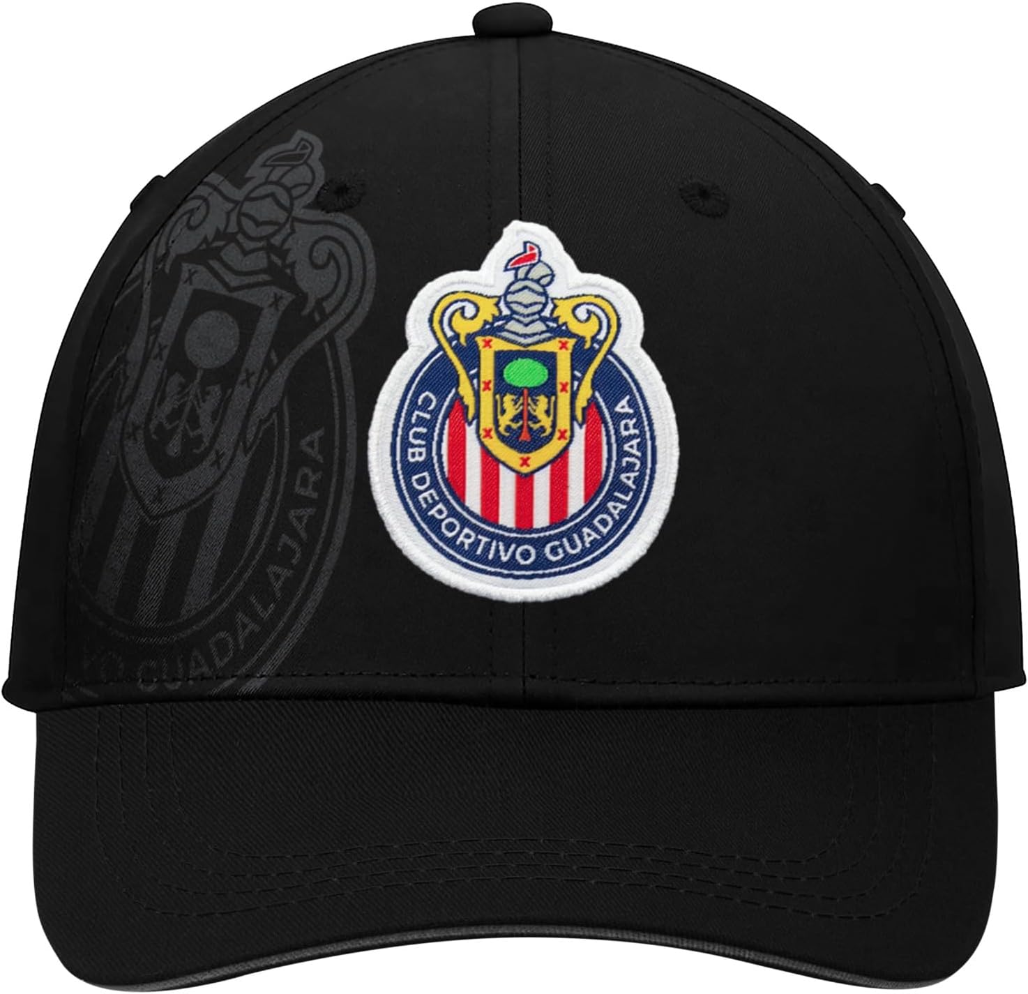 Icon Sports Compatible with Chivas De Guadalajara Official Soccer Cap - Black w/Faded Big Logo