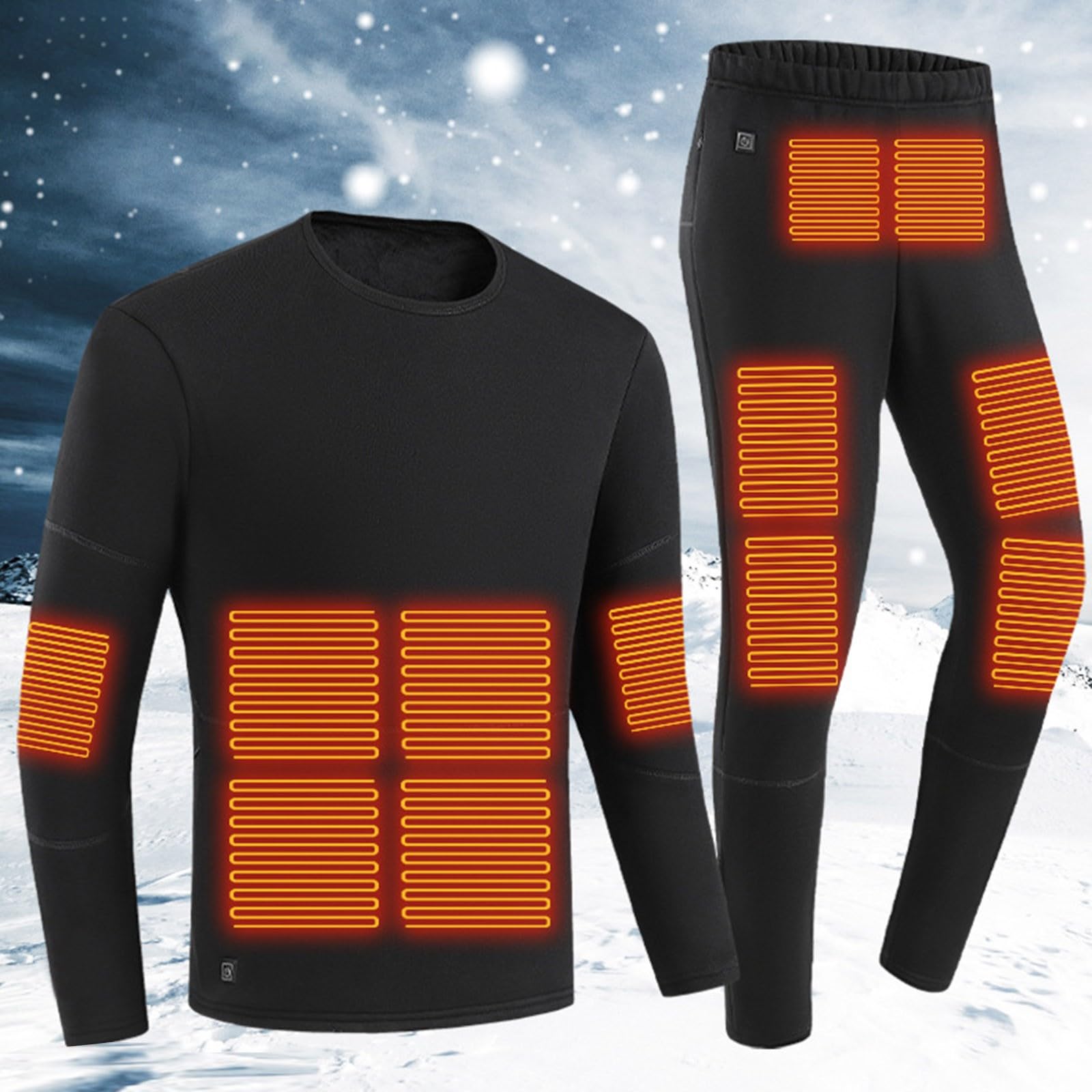 Funktionsunterwäsche Herren Fußbal Unterhemd Unterhose Thermounterwäsche Set Skifahren Innenfleece Thermohose Dicke Winter Warme Skiunterwäsche Lange Thermoanzug Atmungsaktiv Thermobekleidung