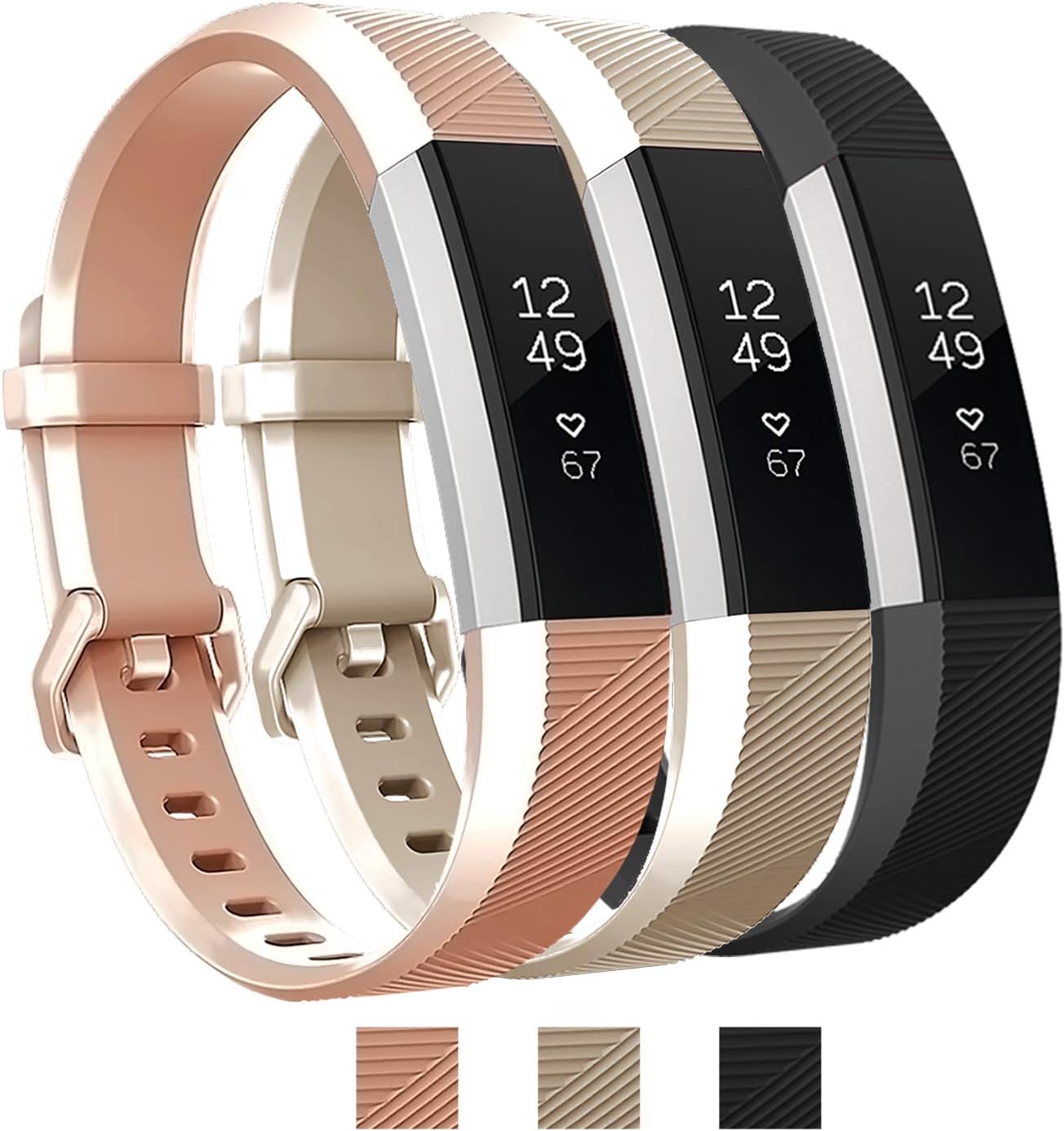 Fundro Compatible with Fitbit Alta/Alta HR, Adjustable Replacement Sport Accessory Wristband Strap Women Men Small/Large
