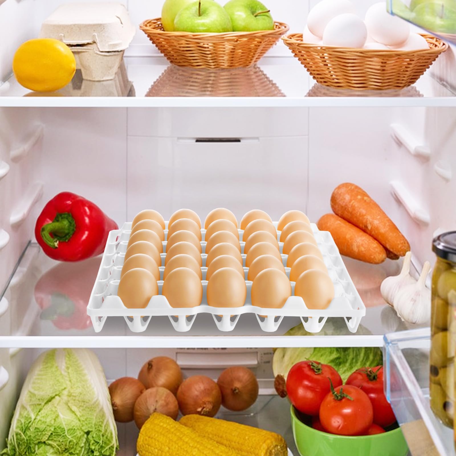 Confezione da 12 scatole per uova in plastica, impilabili, ognuna contiene 30 uova, vassoi per uova sfuse per allevatori di polli domestici per imballaggio, conservazione, spedizione uova