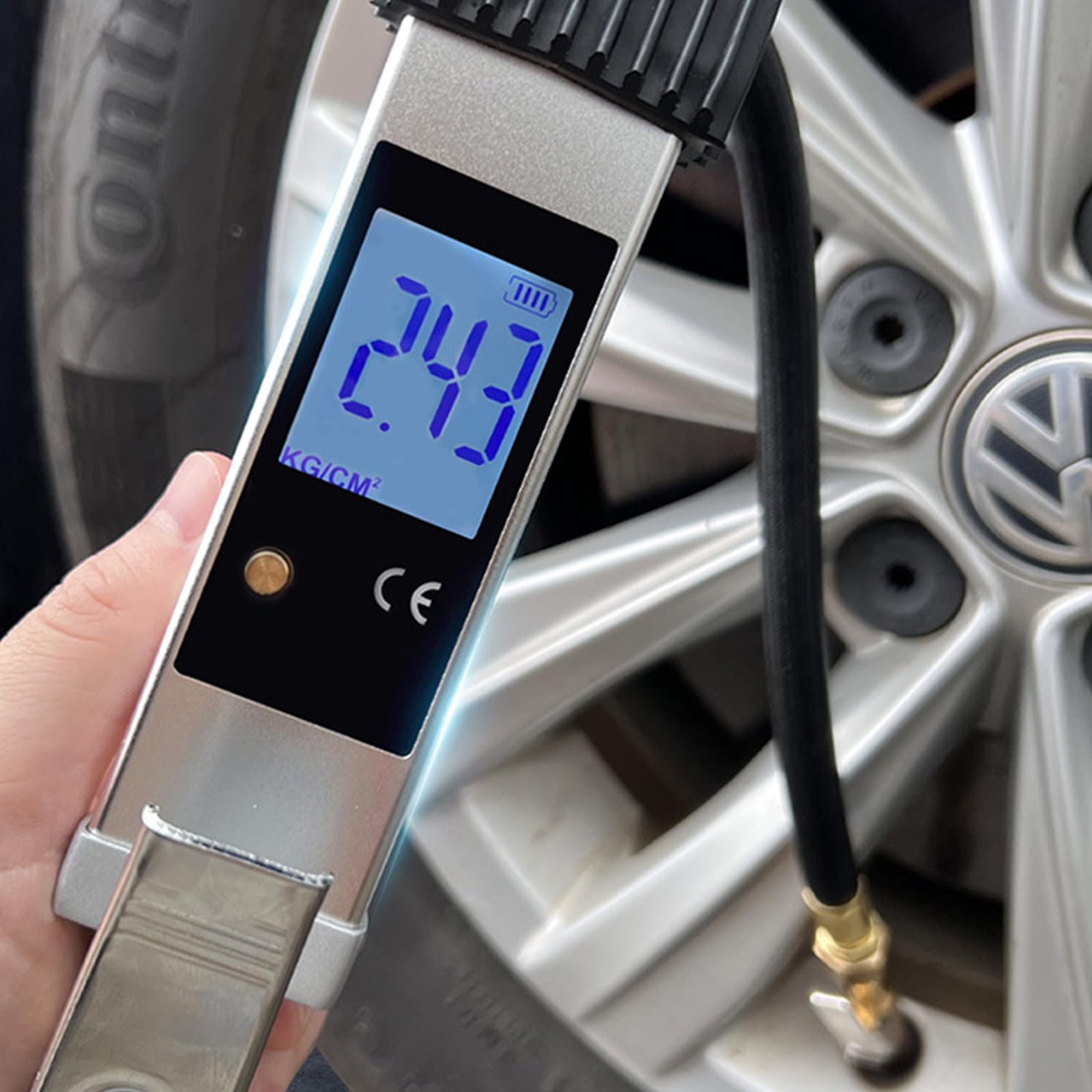 Rilevatori di pressione digitali a risposta rapida, per una lettura rapida degli pneumatici dell'auto, con corpo in lega e impugnatura antiscivolo, manometro ad alta precisione