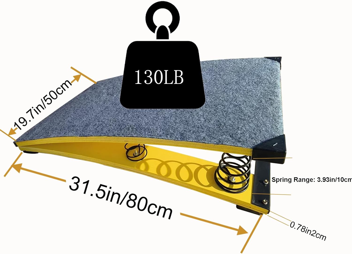 Gymnastics Springboard for Kids Vaulting Training Fitness Playing, Portable Curved Spring Board, Hard Wood Practice Equipment, Elastic Board for Home Room Athletics Training
