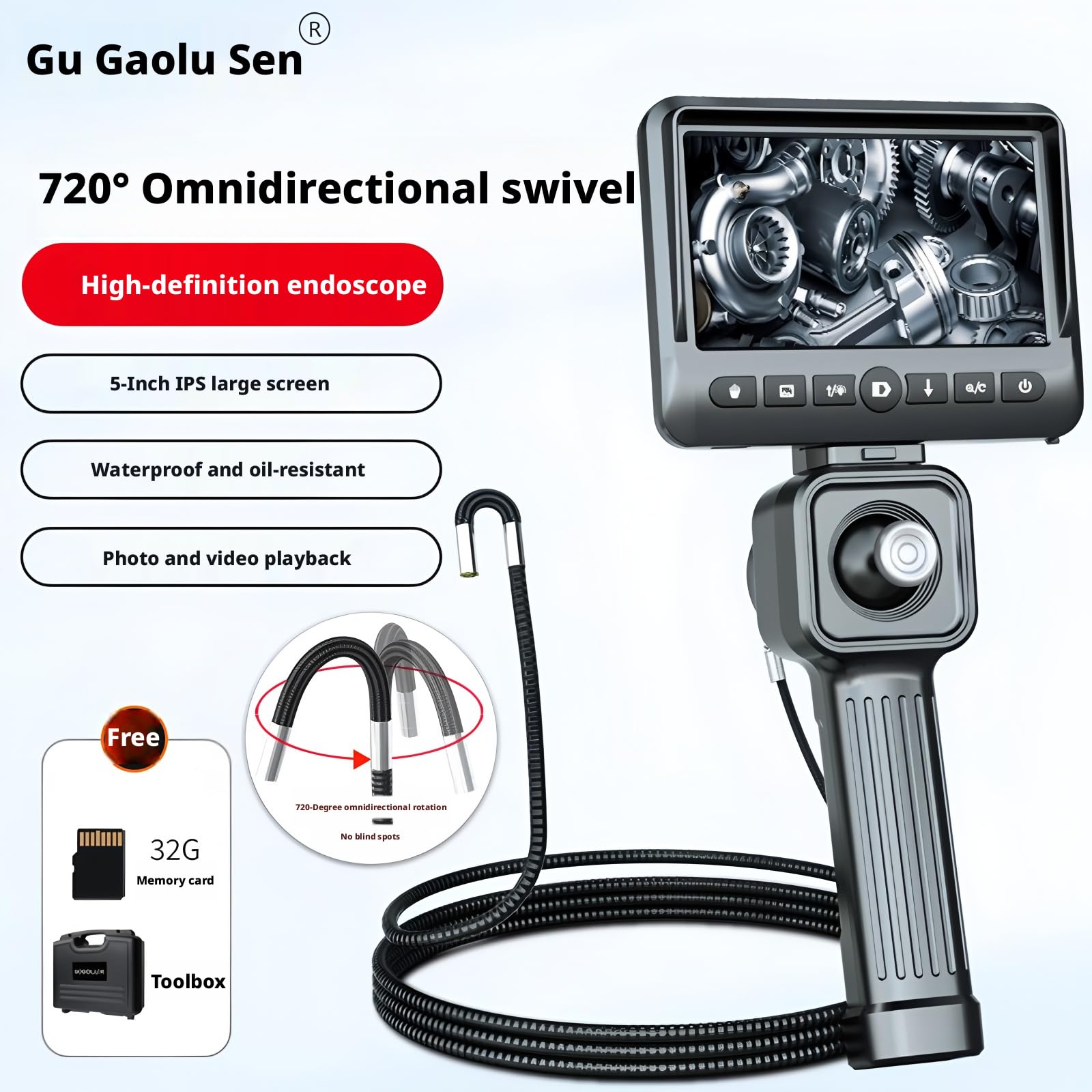 Borescope GL-500A Inspection camera Endoscope 3.9mm 1M Single Lens 1080P
