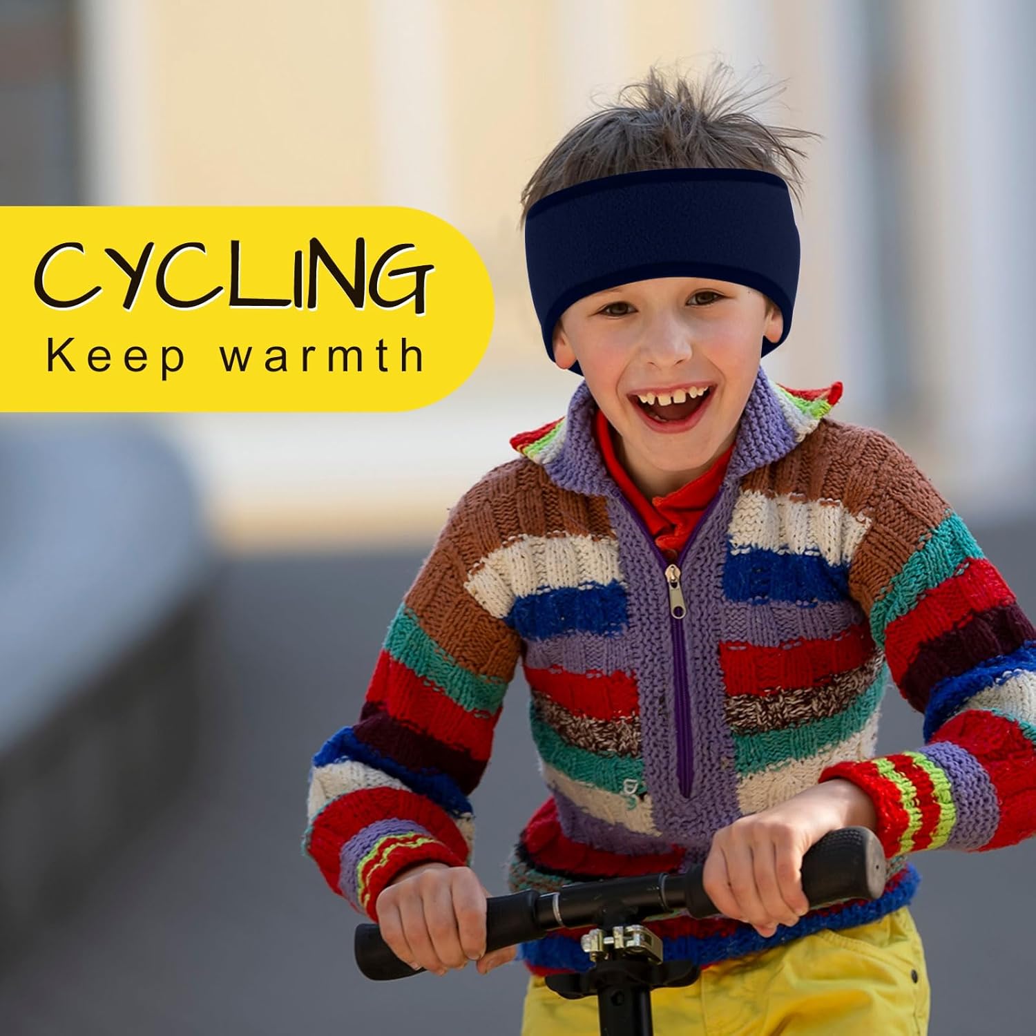 Syhood 4 Pieces Kids Fleece Headband Winter Ear Headbands Warmer Ear Muff for Child Outside Sporting Running - Image 5