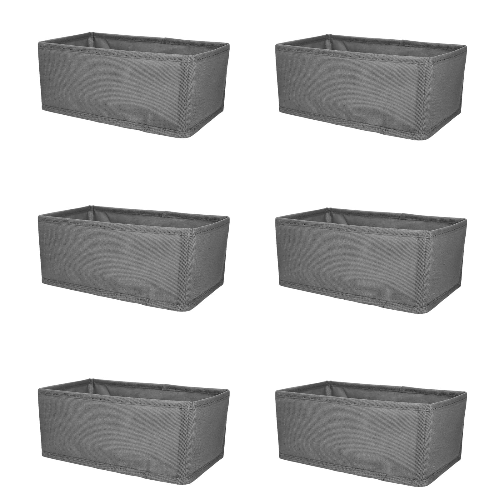 GARVALON 6 Stück Unterwäsche Organizer aus Stoff Aufbewahrungsboxen für Kommodenschubladen Schubladen Organizer mit Separaten Fächern Platzsparend und Stabil für Socken Dessous und
