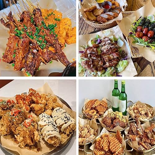 Miniatura 5 de Yuyouqu 50 piezas de papel pergamino antiadherente, hojas de papel encerado, hojas de papel pergamino precortadas para hornear galletas,