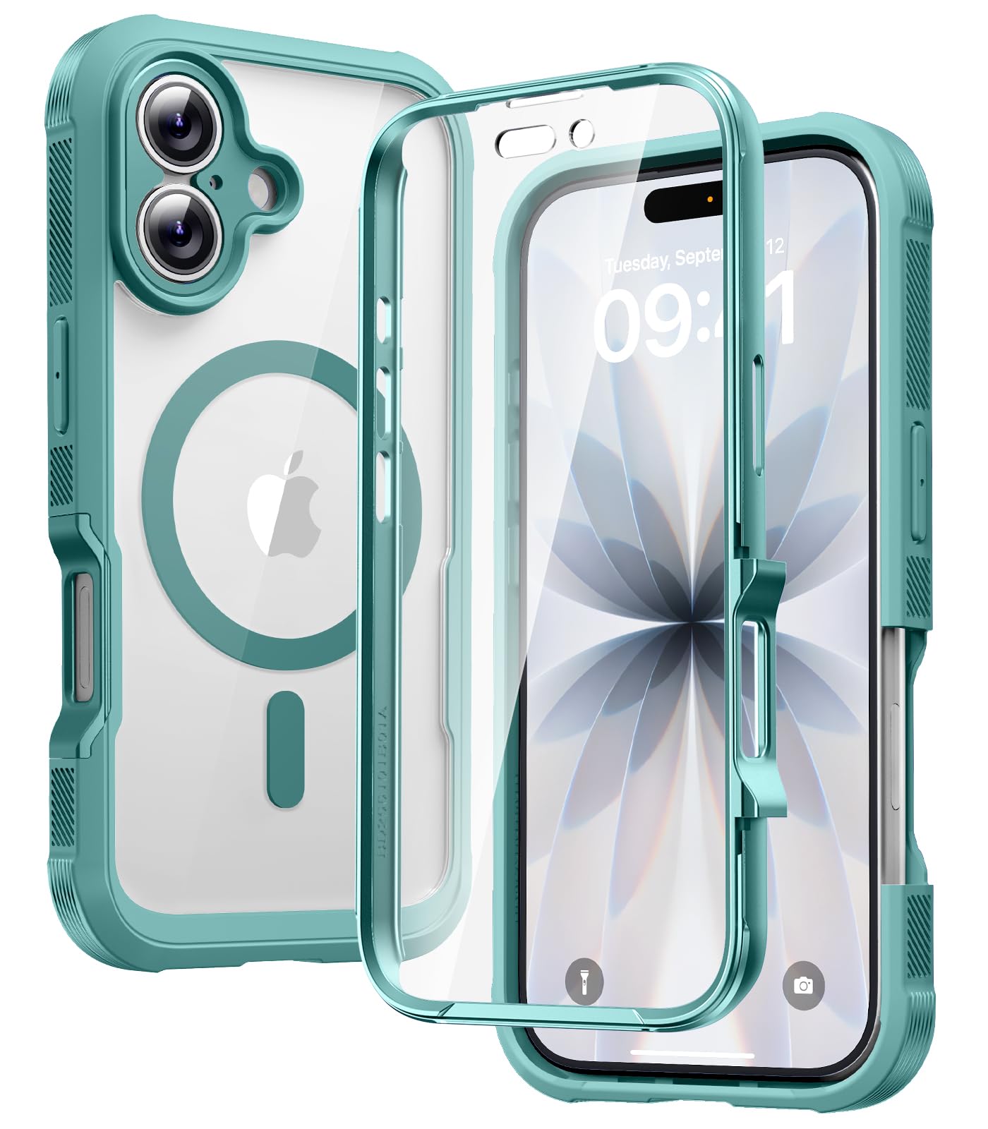 Diaclara Magnetic for iPhone 17 Case, Full Body &amp; Screen Protector,Green