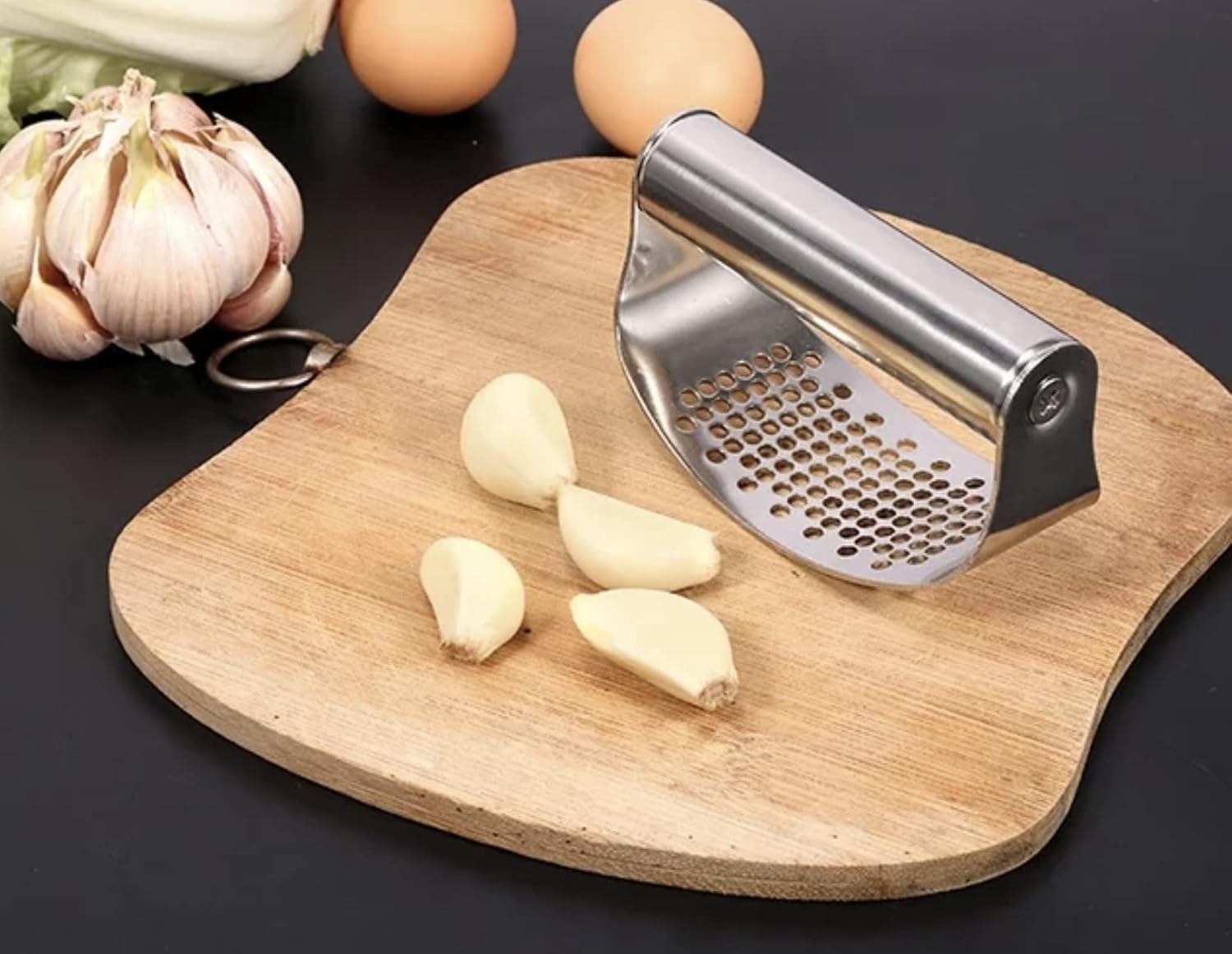 Manual Stainless Steel Garlic Press or Ginger Crasher Home