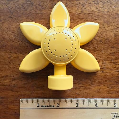 Miniatura 4 de Aspersor de césped, diseño de flores amarillas de 4.3 pulgadas, paquete de 2, rociadores metálicos para áreas de césped pequeñas, juego de niños