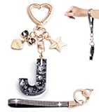 Initial Letter Keychain Cute Y2K Keychains for Women Girl Bling Sparkly Car Purse Bag Charms Wristlet Key Chains Accessories