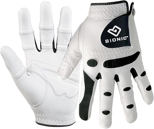 BionicGuantes de los hombres StableGrip Guante de golf wtecnología de ajuste Natural Hecho patentado de larga duración auténtica duradera Cabretta