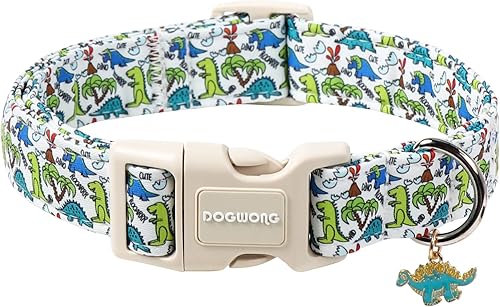 Miniatura 38 de DOGWONG Collar de algodón y cáñamo para perros, collar rosado resistente ajustable de tela natural suave para mascotas, lindo collar de boda