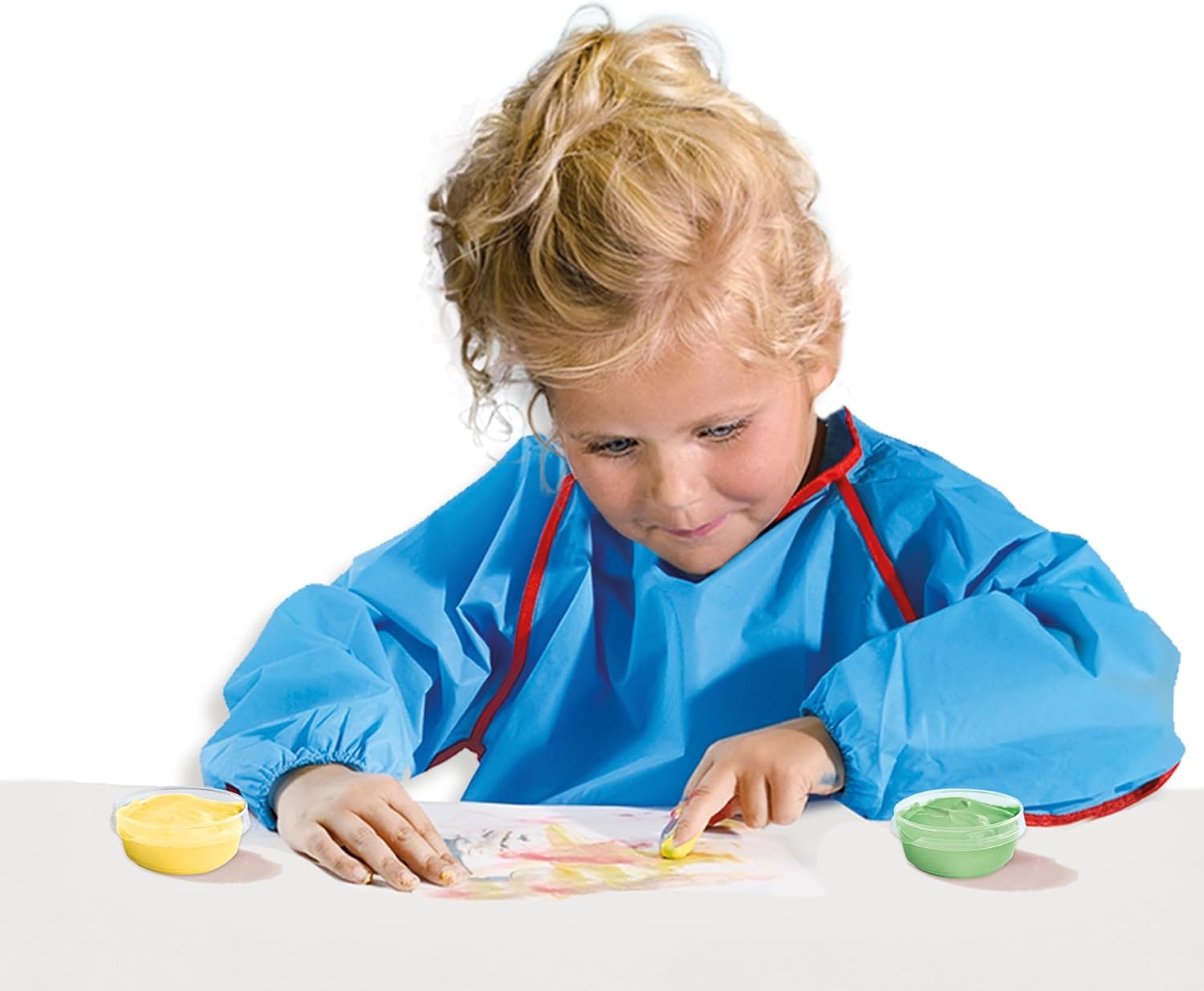 SES Creative 00397 Pastel Finger Paint Set - 6 Soft Colours x 45ml - Washable and Gluten-Free Paints for Kids Aged 2+ - Includes Pastel Orange, Blue, Pink, Green, Yellow, and Lilac