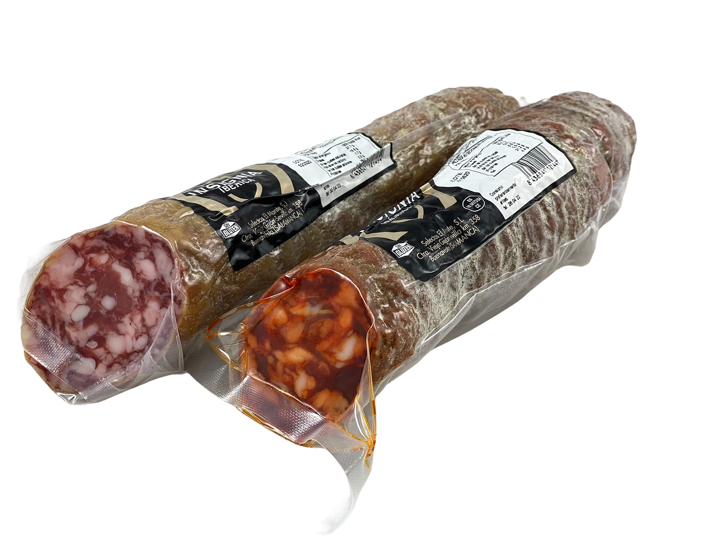 2.5 Kg Jambon Iberique PATA NEGRA Bellota (épaule) Sans Os - De porcs ibériques nourris avec des glands et 100% naturel + Chorizo ibérique + Saucisse ibérique INSIGNIA IBERICA |