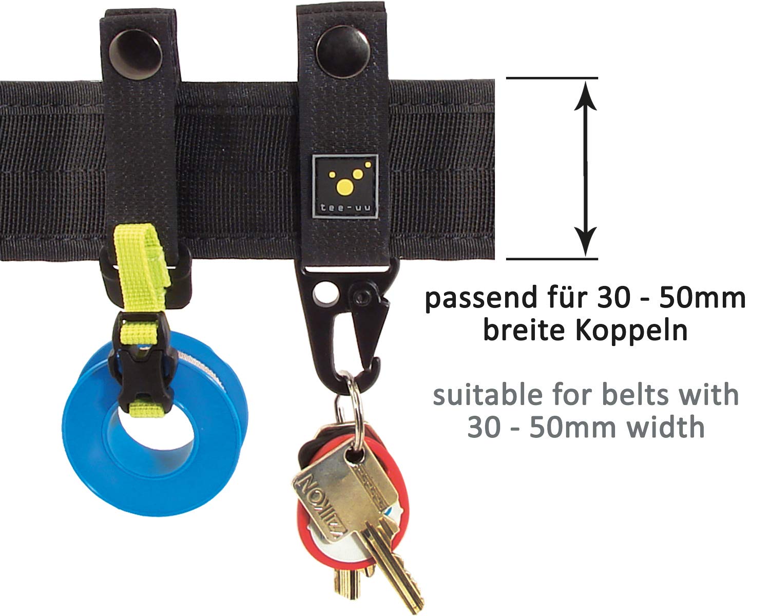 tee-uu BELT-PIMPER - Set (2 pz) per cinturoni BLACK-/ QUICK