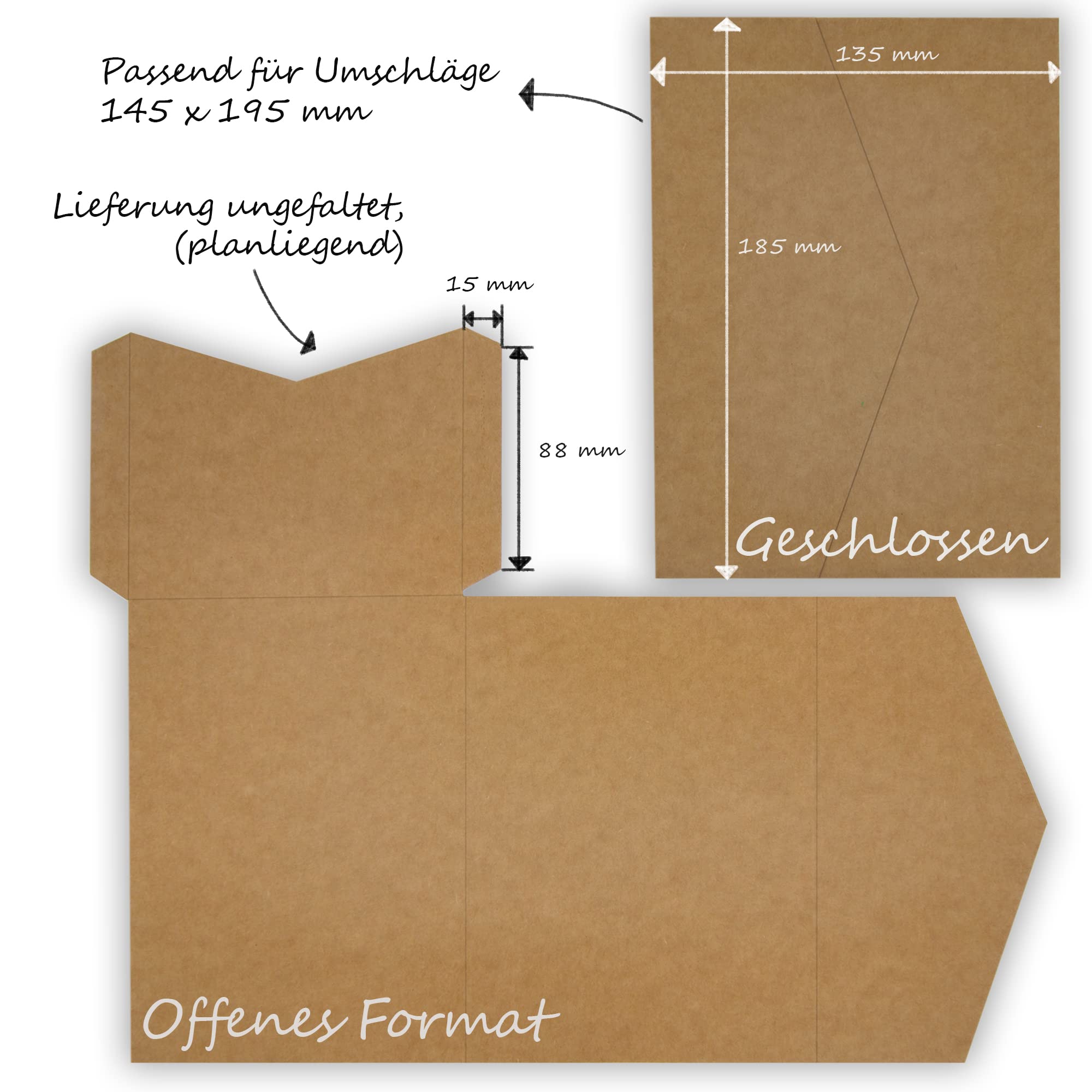HAFTSTEIG Tarjetas de Papel de estraza para Bodas – invitación de Boda