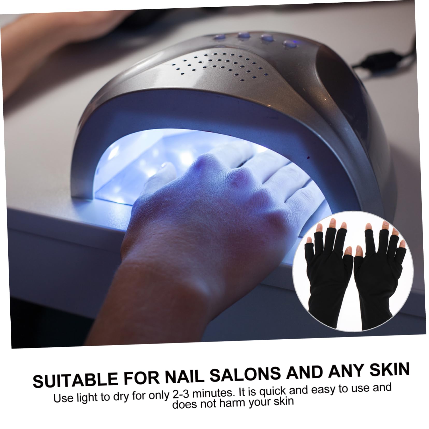 BELLIFFY 3sets Uv Gloves Half-Finger Design Manicure Gloves for Uv Protection 2pcs*3