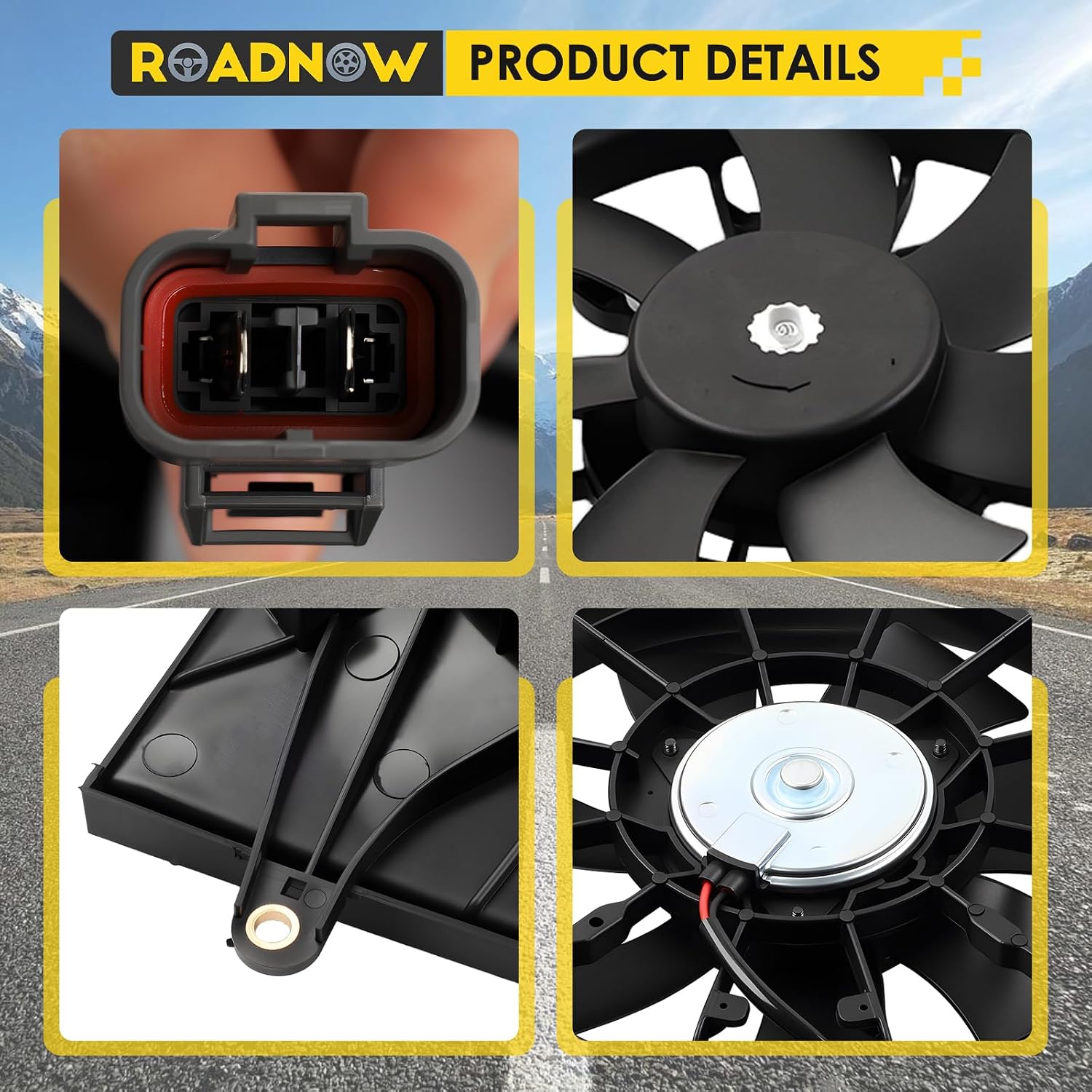 620-225 Radiator Cooling Fan Fit for Honda Accord L4 2.4L Gas 2003-2007 Replacement Radiator Fan Assembly 630840 620690 631130 75750 75358 19015RAAA01 19020PND003 19030RAAA01