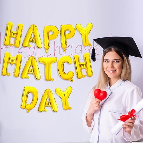 Miniatura 5 de Cartel de globos para el día del partido feliz, 18 pulgadas, dorado, decoración de fiesta de la escuela médica 2023, felicitaciones por globos de