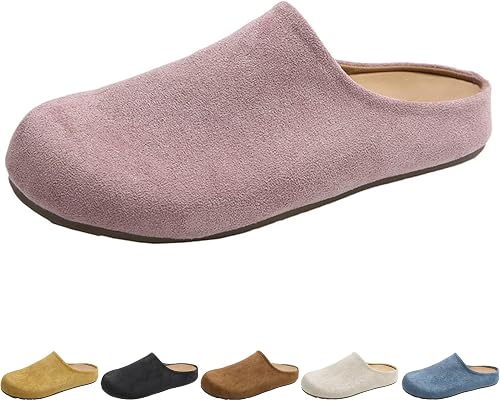 Classic Suede Comfort Clogs Casual Mules House Shoes for Women Pink/35