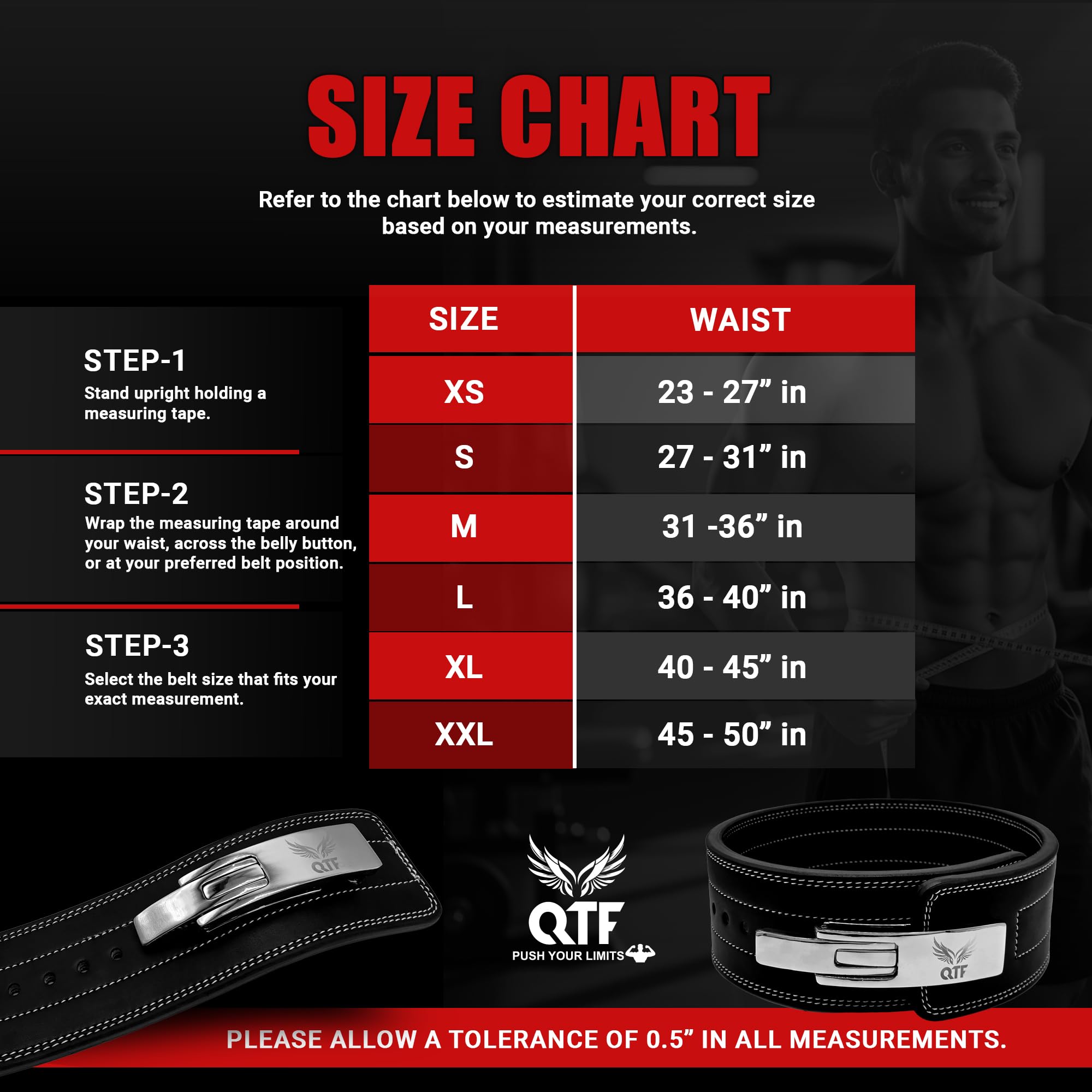 QTF Cintura con leva per sollevamento pesi, unisex, in pelle spessa, ideale per sollevamento pesi, bodybuilding, squat e stacchi da terra