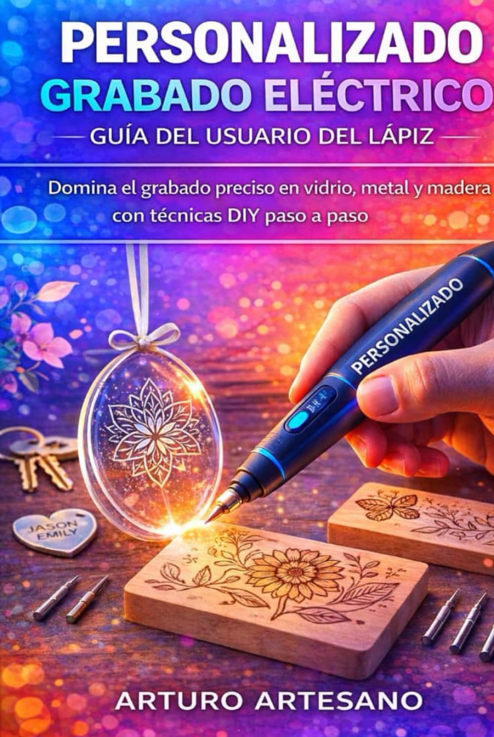 PERSONALIZADO GRABADO ELÉCTRICO GUÍA DEL USUARIO DEL LÁPIZ: Domina el grabado preciso en vidrio, metal y madera con técnicas DIY paso a paso