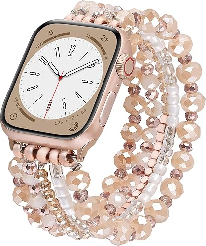 Vista 19 de VISOOM - Pulsera de cuentas compatible con Apple Watch Band de 1.654, 1.654, 1.575, 1.496 pulgadas Series 11 10 9 8 7 Se (3 2 1) Series 6/5/4