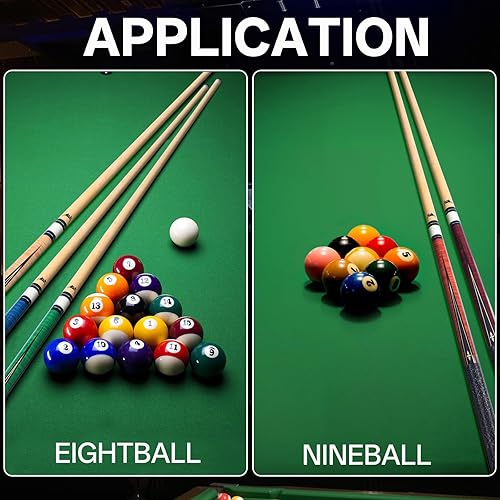 Miniatura 5 de AKLOT Taco de billar profesional de arce canadiense de 58 pulgadas42 pulgadas, taco de billar súper enderezado, cola de 2 piezas para el hogar,