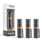 POM Pepper Spray Pocket Clip - Flip Top Safety - Maximum Strength OC Spray Self Defense - Tactical Compact & Safe Design - Quick Key Release - 25 Bursts & 10 ft Range