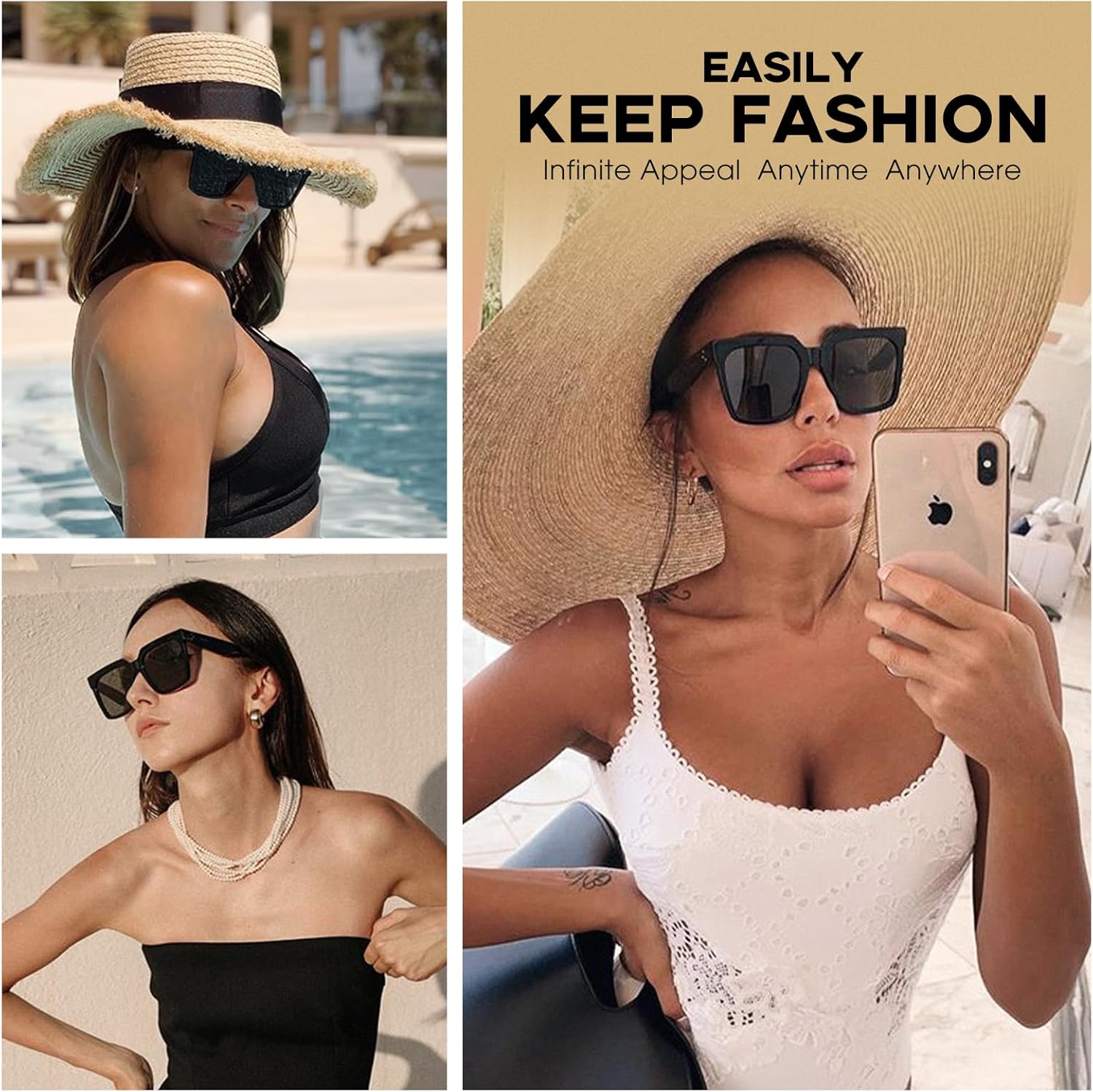 mosanana Oversized Square Sunglasses for Women Simple Trendy Style MS51917 - Image 3